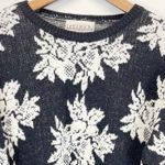 VTG 80s 90s Chunky Sweater Womens Medium Textured Whimsigoth Dark Cottagecore Black Photo 4