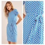 Boden Knot Detail Jersey Geo Mini Dress Size US/2R Blue Photo 11
