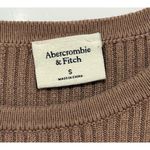 Abercrombie & Fitch Womens  Brown Ribbed Knit Cropped Crewneck Sweater Size Small Photo 2
