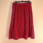 Preston & York Vintage Red Plaid Tartan Midi Skirt Med Pet Hong Kong Christmas Photo 1