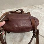 Roots x Enzo Angiolini VTG Leather Brown Buckle Drawstring Flap Backpack Purse Photo 5