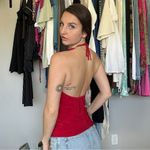 Roma Red Halter Cowl Neck Top M/L Y2K Clubwear Photo 3