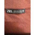 ZARA  Women's Brown Ribbed Cotton Jersey Bodycon Pullover Dress Size: small Photo 3