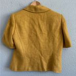 Ellen Tracy  Mustard Tweed Short Sleeve Blazer Size 10 Photo 2