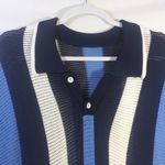 Dazy Blue Stripe Nautical Open Knit Sweater Dress Tunic Size XL Photo 2