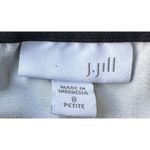 J.Jill  Elastic Stretch Skirt Petite 8 Black Pink Floral Spring Summer Co… Photo 10
