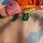 Farm Rio Toucan Print Blouse Flare Sleeve Peasant Tropical Orange V Neck Med Photo 6