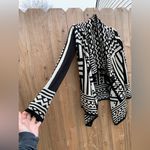 Staring At Stars  Southwest Print Draped Open‎ Cardigan Women's Small Black White Photo 3