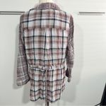 Vintage X America Size L Nadia Embellished Plaid Button Top Rustic Cozy Cabin White Size L Photo 5