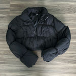 H&M  Cropped Puffer Jacket Black Photo 0