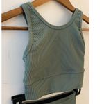 Strut this  XS Set Athletic Gym Ribbed Green Sports Bra and Legging EUC Sage Photo 5