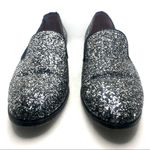 Marc Jacobs  BLACK & SILVER GLITTER "ZOE"  LEATHER & FABRIC LOAFER SHOES (38.5) Photo 6