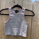 Sws essential cropped stripe tank top size‎ small. Tan Photo 2