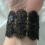 Black metal lace stretch bangle bracelet Photo 4