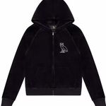 OVO Women’s Velour Crystal Owl Zip Up Hoodie October's Very Own Drake size small Black Photo 0