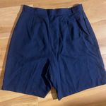 Vintage 90s Fundamental Things Shorts Y2K 14 Navy Pleated High Rise 31” Waist Blue Photo 3