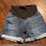 Liverpool 4/27 Women's Denim Maternity Shorts Blue Photo 1