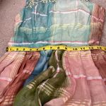 Handmade Vtg Multicolor Plaid Bohemian Maxi Dress XS Celestial Zodiac Hippie Silky Indian Photo 4