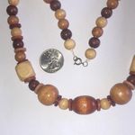Elegant Vintage Brown Wooden Beaded Boho Necklace Photo 1