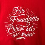 Urban Outfitters Freedom Christ Set Us Free Jesus T Shirt Medium M Red Graphic Tee Photo 4