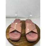 UGG  Pink Patent Leather Criss Cross Platform Slide Sandals Size 10 Casual Photo 4