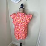 Entro NTM: Sunset Dream Mock Neck Ruffle Sleeve Babydoll Orange & Pink Top Sz M Photo 12