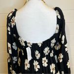 American Eagle  Outfitters Black Floral Dress BabyDoll Fairy Western Medium Photo 8