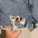 Levi's  412 Light Wash Raw Hem Fray Denim Jean Shorts size 33 Photo 1