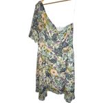 ESTELLE‎ Women's 3X Wildbloom Midi Dress Floral One shoulder Short Puff Sleeves Blue Photo 7