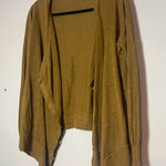 Garnet Hill Easy Linen Drape Front Cardigan Green Button Oversized Lagenlook M Photo 0