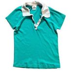 Lacoste Vintage Teal Green Polo Shirt Top Womens 42 Small Photo 0