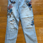 Abercrombie & Fitch Light Blue Embroidered Jeans Photo 0