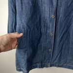 Live a Little  S Chambray Snap Zip Front  Shacket Top Work Shirt Photo 7