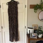 Soft Surroundings Black Tan Geometric Jumpsuit Size Medium Romper Sleeveless Photo 6
