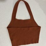 SheIn Brown Halter Crop Top Photo 1