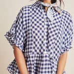 Anthropologie  maeve flounce gingham blouse Photo 2