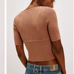 Free People #81 NWT Teagan Swit Short Sleeve in Latte Photo 2