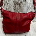 Relic  Cherry Red Y2K Faux Leather Hobo Quilted Pocket Silver Accent Shoulder Bag Photo 4