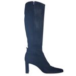 Anne Klein Black Suede Knee High Boots 85 mm Block Heel Size 11 Medium Vintage Photo 11