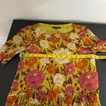 Massimo Dutti  Retro 70s Floral Silk Ruffled Blouse Women's Size 2 Photo 6
