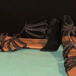 JustFab  Black Sandals w/ Silver Jewels Photo 1