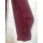 Maurice's  Button Front Blouse Maroon Burgundy Knot Front Long Sleeved Women's XL Photo 5