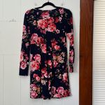 Pink Lily  Navy Floral Long sleeve Dress with pockets small Photo 3