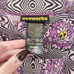 Nooworks  Overalls Jumpsuit Sleeveless Psychedelic Print Purple Black White Photo 3