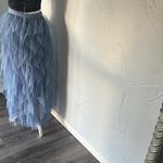 Soho Apparel  Soft Blue Ruffled Maxi Skirt Photo 3