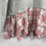 Caslon  Plaid Ruffle bottom mixed media crew neck sweater S Photo 3
