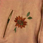 Davi & Dani Pink flowered jacket. Lightweight suede material. Photo 3