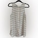 Who What Wear Cream Bkack Stripes Sleeveless Blouse Size L Photo 2