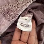 Jane and Delancey  Hooded Sweatshirt Size Medium‎ Lilac Lavender Eyelet Pockets Photo 5