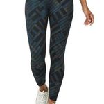 Sweaty Betty  XS Jacquard Workout Leggings In Slate Interlinked Geo 7/8 Photo 0